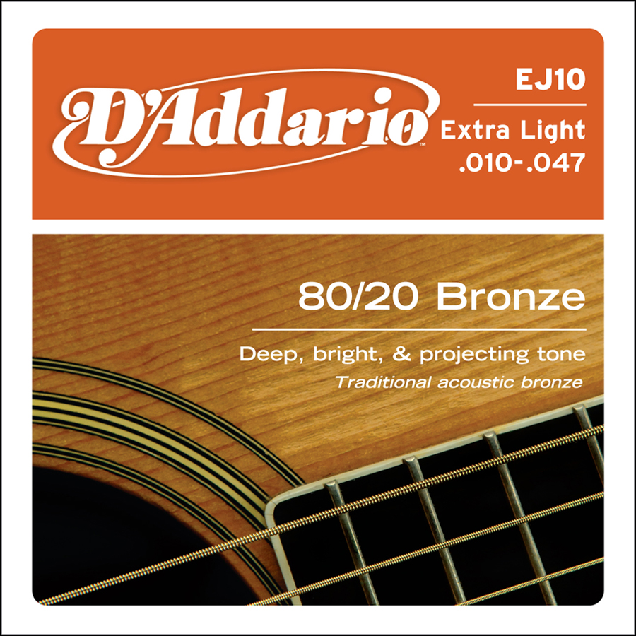 D'Addario snarenset akoestisch, 80/20 bronze