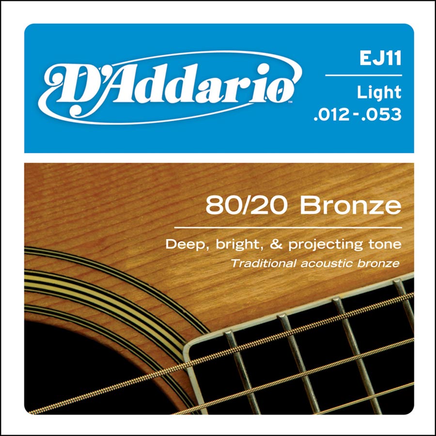 D'Addario, snarenset akoestisch, 80/20 bronze