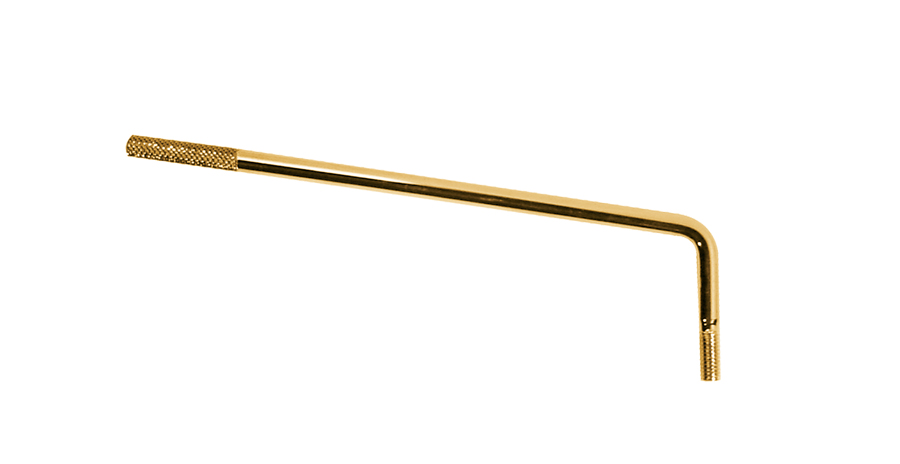 Tremolo arm  ribbed tip, gold.