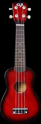 CLX sopraan ukelele red burst