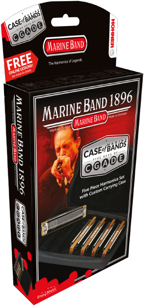 HOHNER Harmonica, Marine Band - Klassiek, C/D/E/G/A, 5-pak