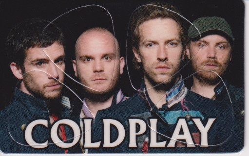 Plectrum kaart Coldplay op creditcard formaat