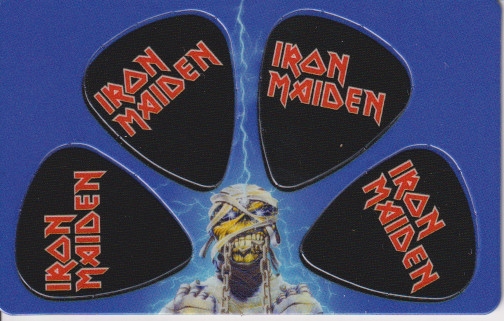 Plectrum kaart Iron Maiden op creditcard formaat