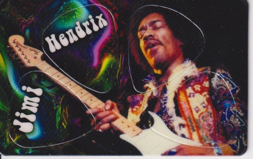 Plectrum kaart Jimmy Hendrix (A) op creditcard formaat