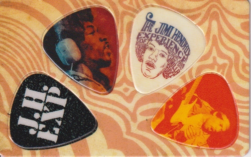 Plectrum kaart Jimmy Hendrix (A) op creditcard formaat