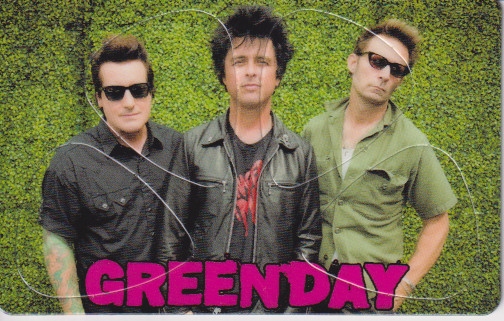 Plectrum kaart Greenday op creditcard formaat