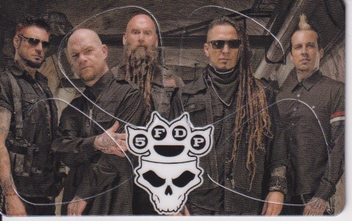 Plectrum kaart Five finger death punch op creditcard formaat