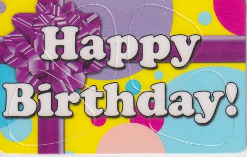 Plectrum kaart Happy Birthday op creditcard formaat