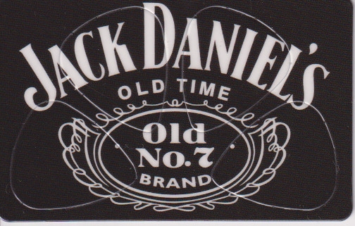 Plectrum kaart Jack Daniels op creditcard formaat