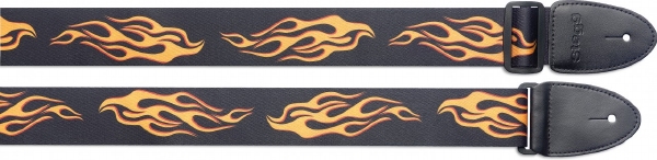 Gitaarriem uit terylene met "Flame" motief