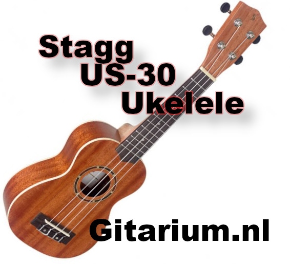 Sopraanukelele met sapele bovenblad, inclusief hoes