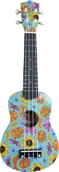 CLX sporaan ukelele met bloem motief