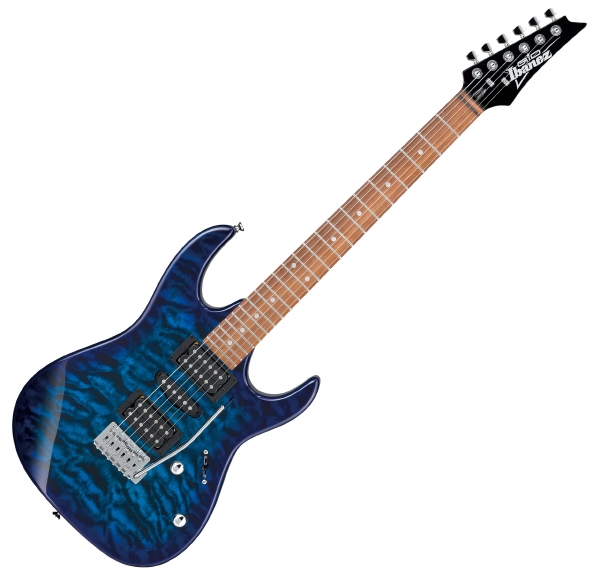 Ibanez GRX70QA elektrische gitaar transparant blue burst