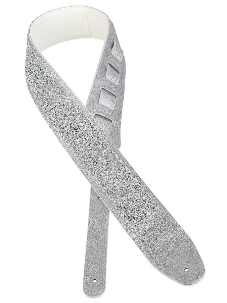 Gaucho Sparkling Series guitar strap sparkling silver