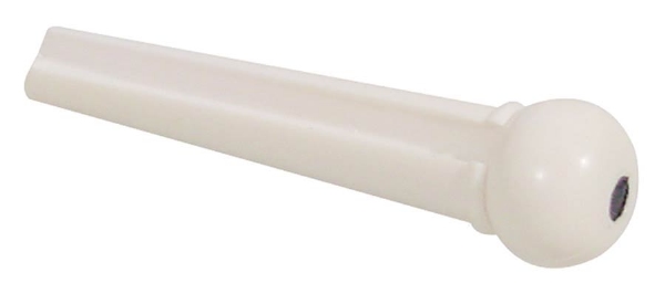 Brugpen voor westerngitaar Wit plastic. Met zwarte stip  w