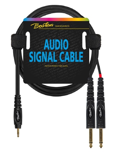 Boston audio signal cable, 3.5mm jack stereo to 2x 6.3mm jack