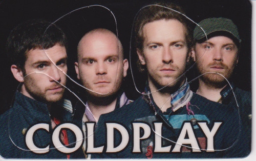 Plectrum kaart Coldplay op creditcard formaat
