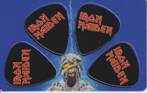 Plectrum kaart Iron Maiden op creditcard formaat