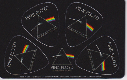 Plectrum kaart Pink Floyd Dark Side op creditcard formaat