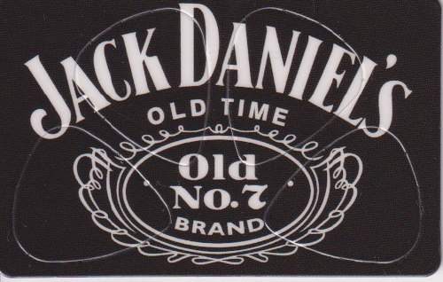 Plectrum kaart Jack Daniels op creditcard formaat