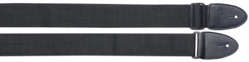 Gevlochten gitaarband, zwart nylon - lang