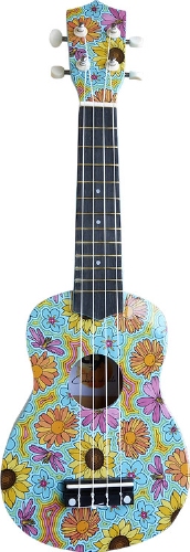 CLX sporaan ukelele met bloem motief